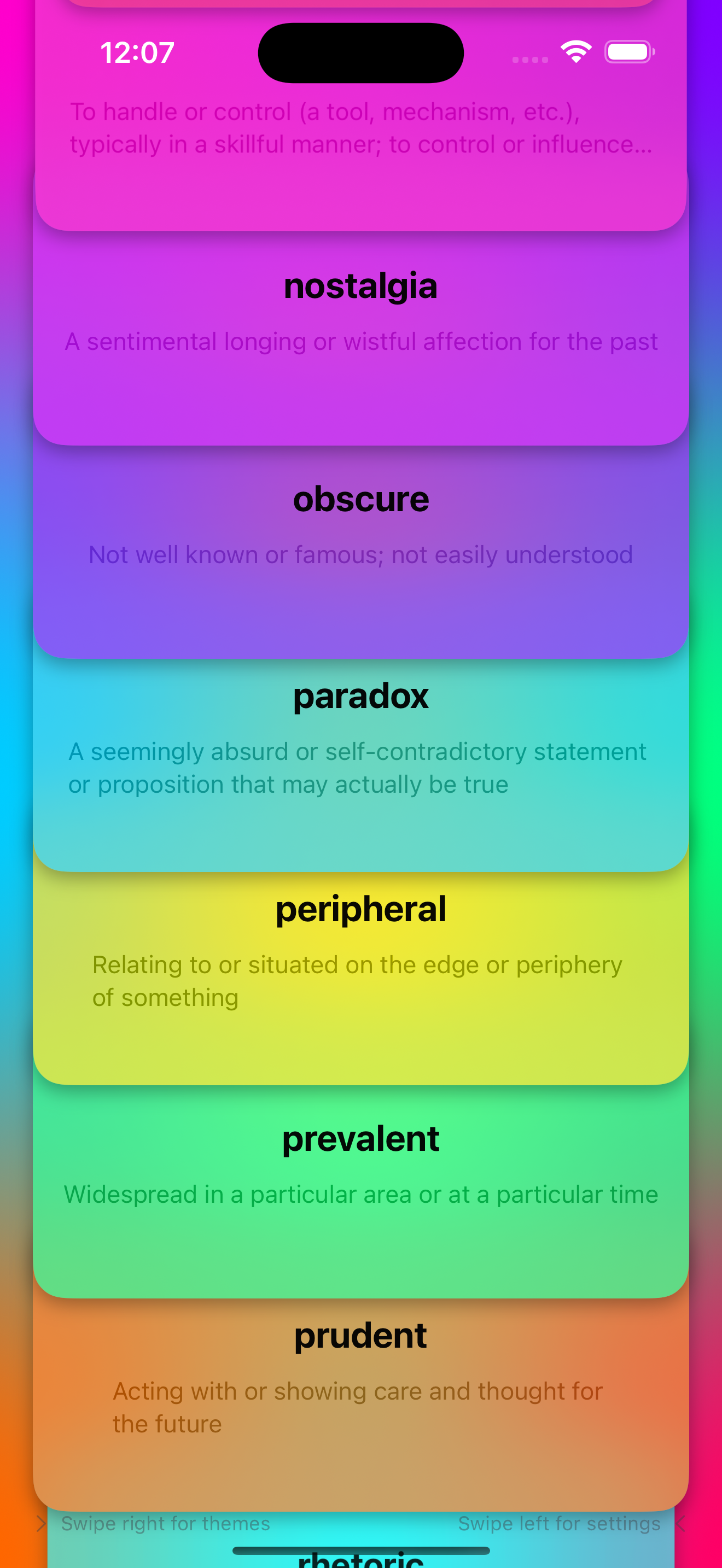 Snake Vocab App Screenshot